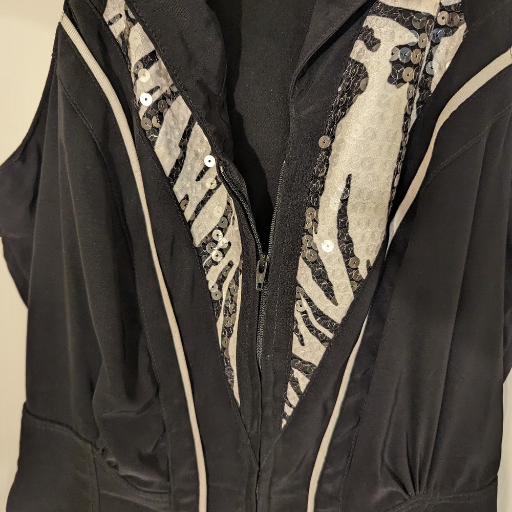 Vintage Corset top Sequin And Zebra Print jumpsuit With Fitted Waist - Picture 5 of 6
